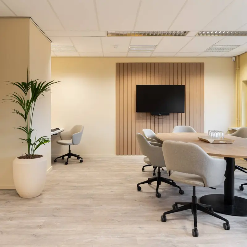 A central, inviting workspace where connection and work go hand in hand.